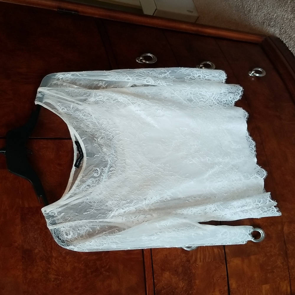 Lace overlay top with camisole,  Perfect for holiday gathering or jeans